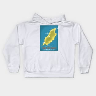 Isle of Man seaside travel poster Kids Hoodie